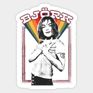 Björk / Vintage Style Aesthetic Fan Art Design Sticker